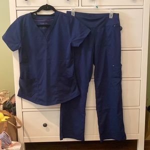 Purple Label by Healing Hands Navy Scrub Set Size Small